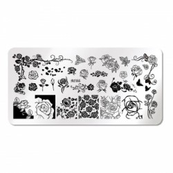 Plaque stamping Roses J002